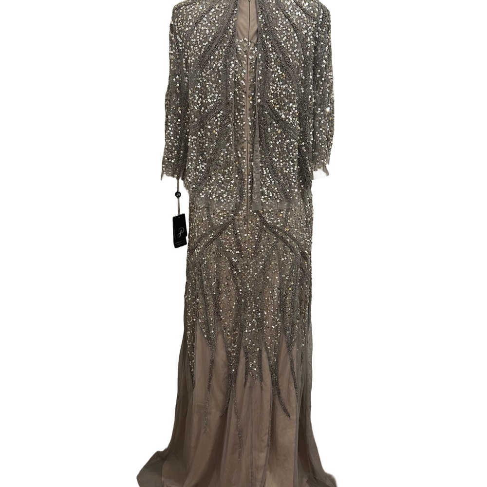 Adrianna Papell Brown Sequin Embellished Gown for Weddings